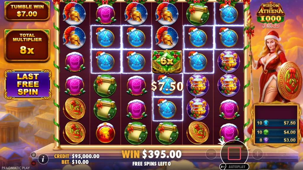 Wisdom of Athena 1000 Xmas - Free Spins Multiplier